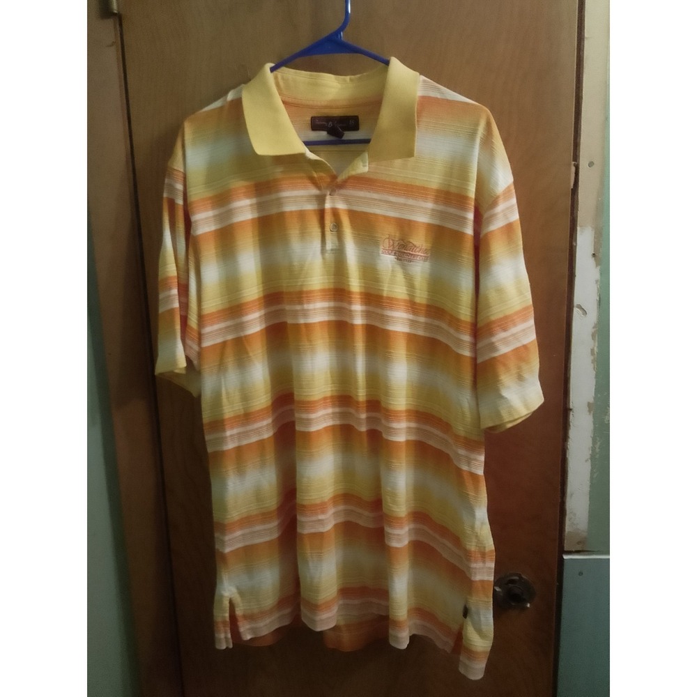 Tommy Bahama 18 Golf mens polo shirt XL Yellow Orange short sleeve